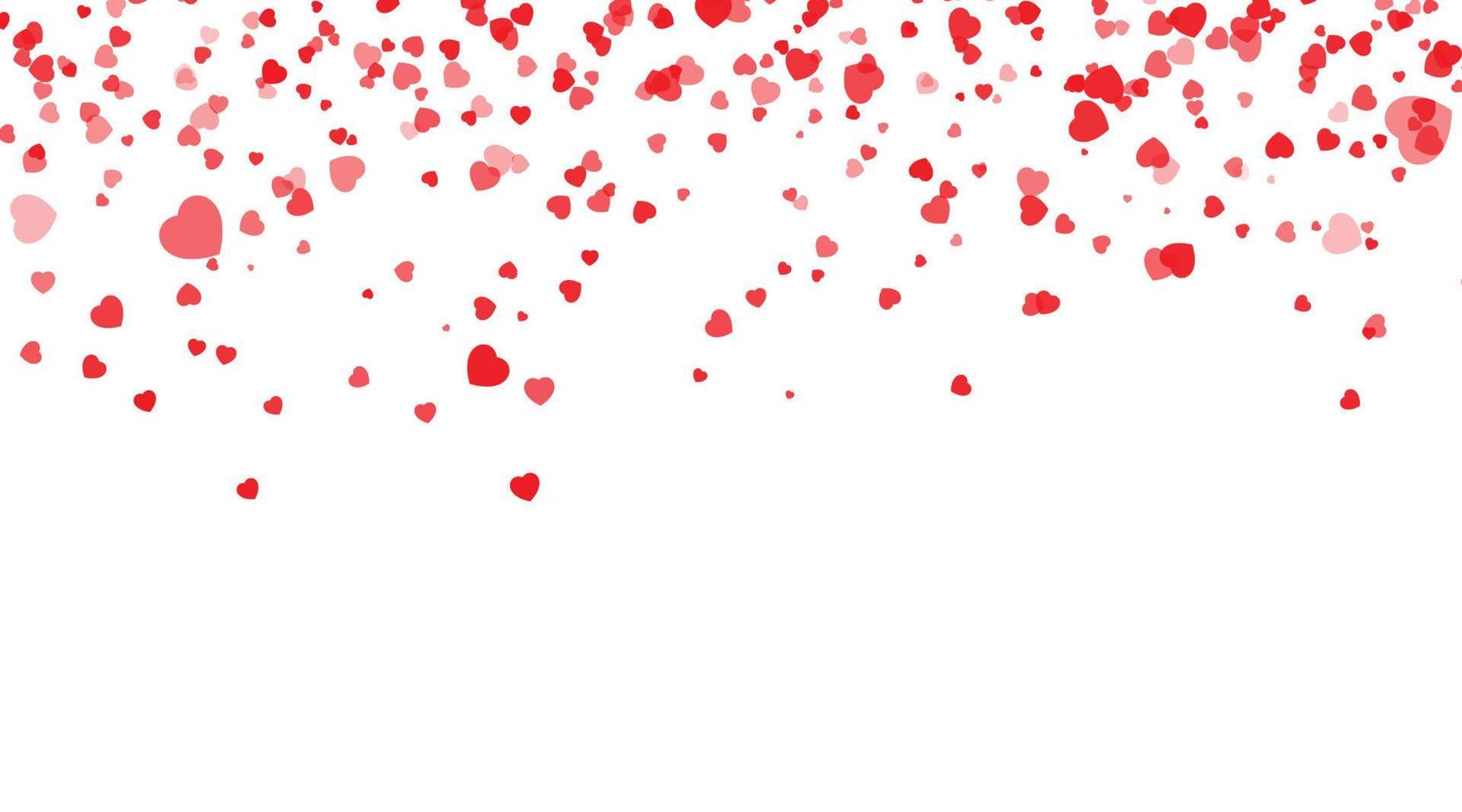 Falling hearts background. Vector illustration with a clipping mask. Valentines day heart confetti vector illustration. Confetti red heart vector background.