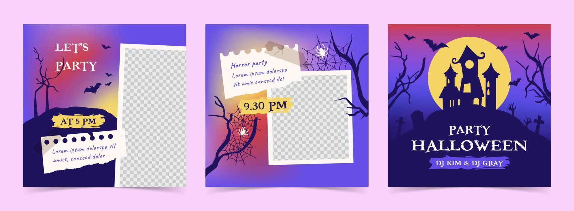 Spooky Party Instagram Template vector