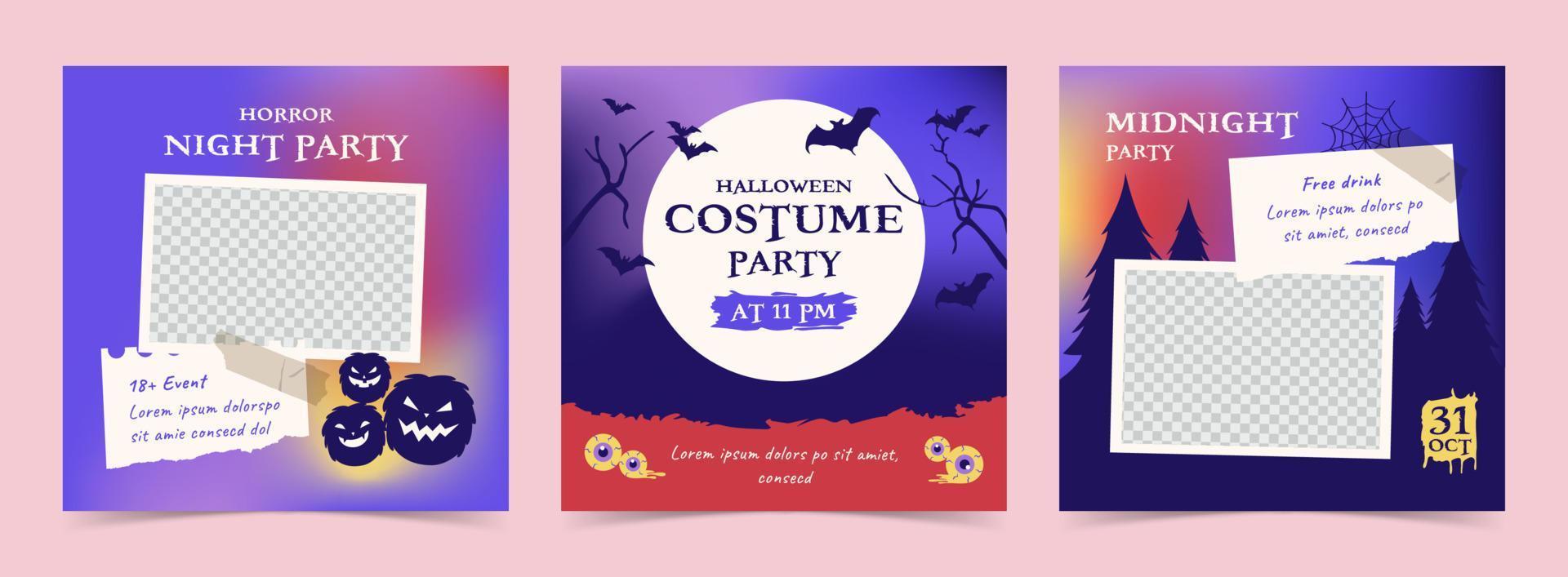 Spooky Party Instagram Template vector