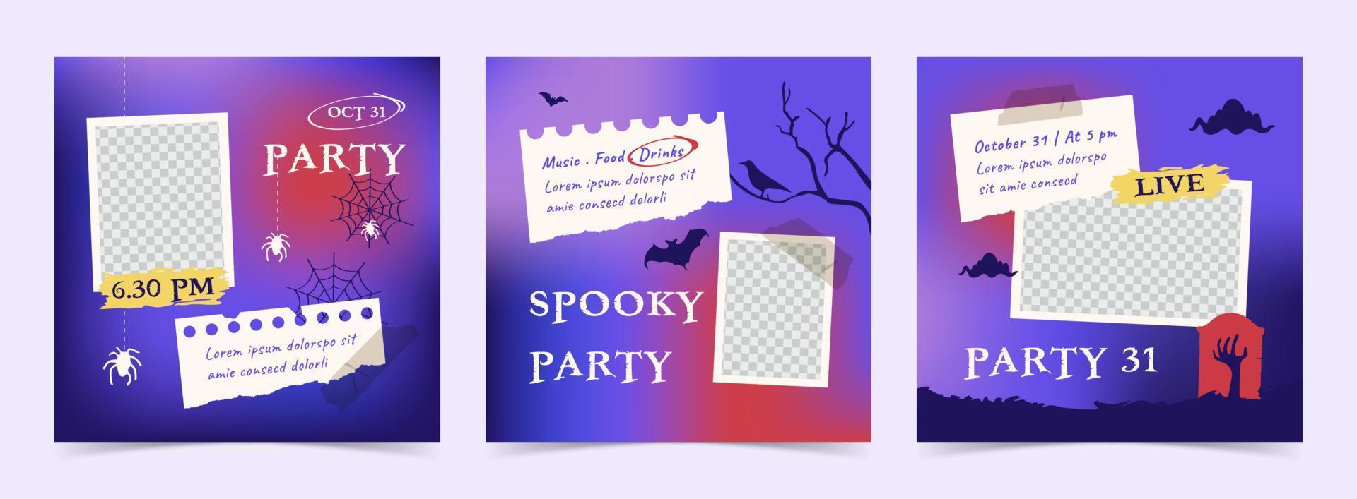 Spooky Party Instagram Template vector