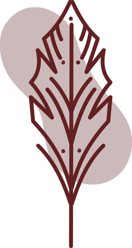Pretty abstract feather, illustration, vector, on a white background. vector