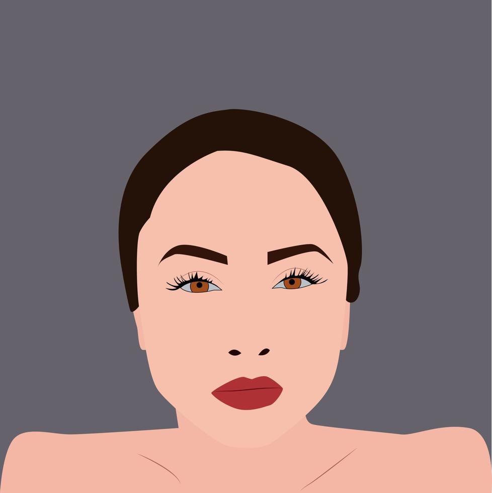 mujer con maquillaje, ilustración, vector sobre fondo blanco.