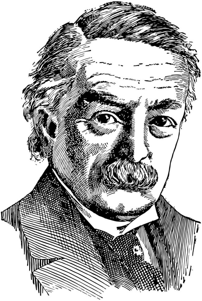 david lloyd george, ilustración vintage vector