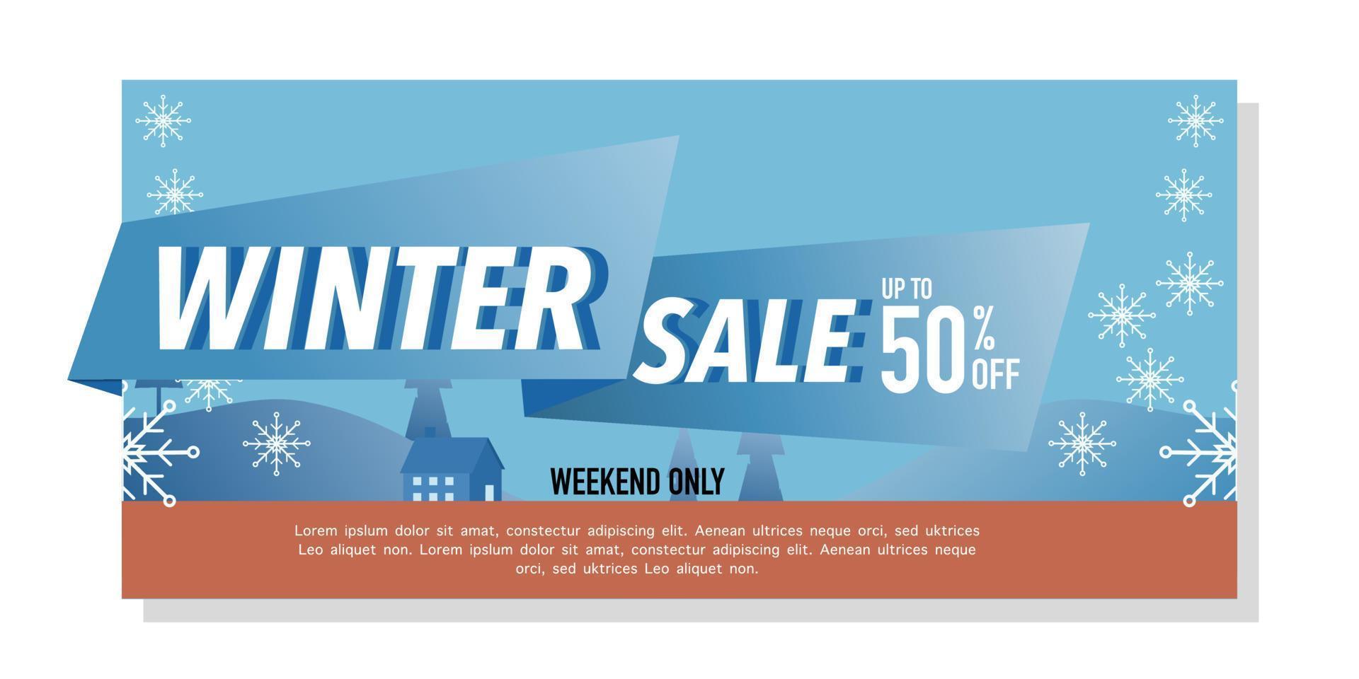 Winter sale banner template design, vector illustration design for advertisements, banners, flyers and flyers