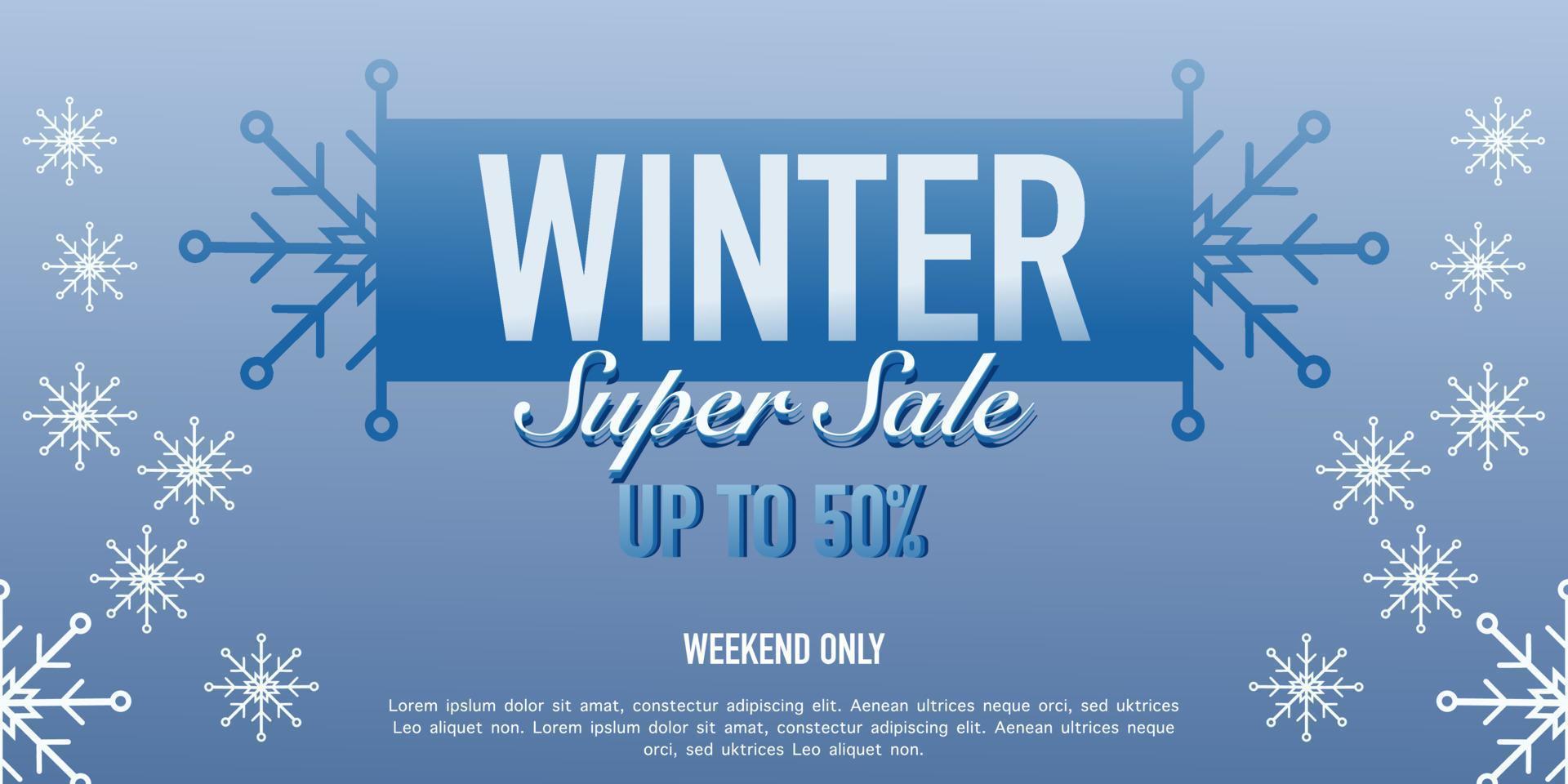 Winter sale banner template design, vector illustration design for advertisements, banners, flyers and flyers