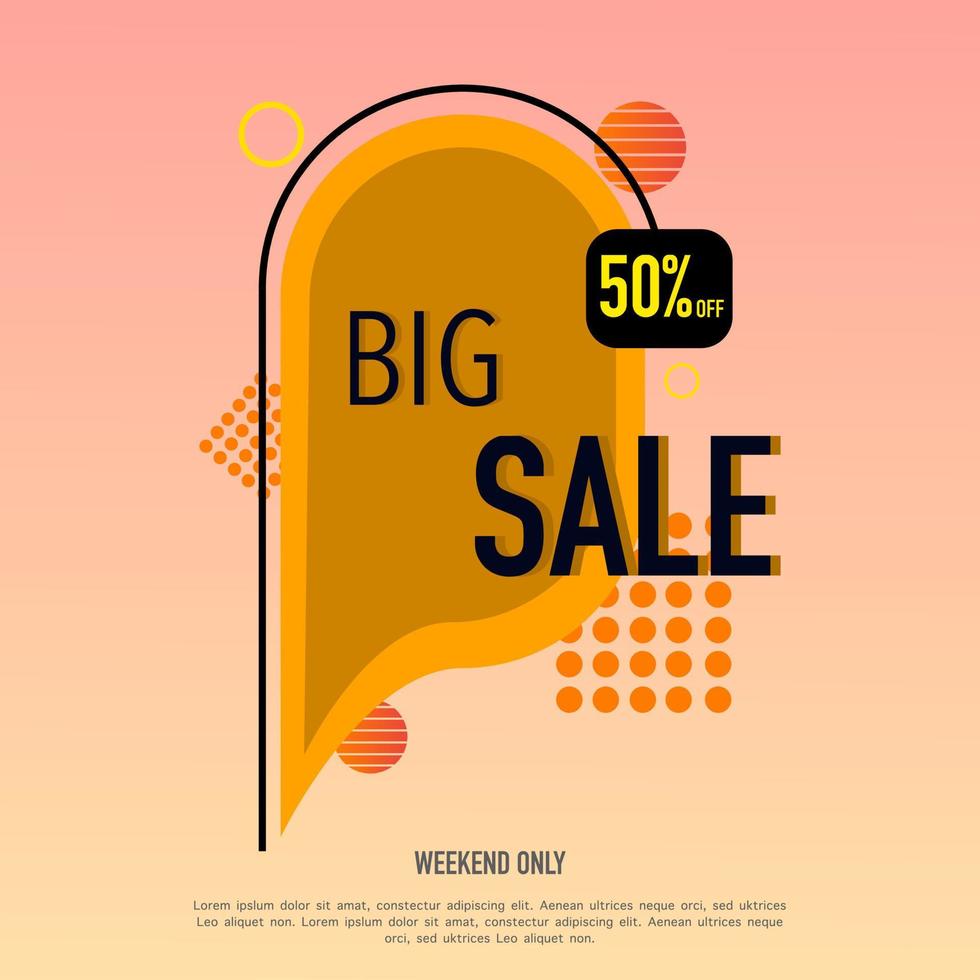 Big sale vector banner design Special special offer text. Layout banner template design for shopping discount promotion. Vector illustration.