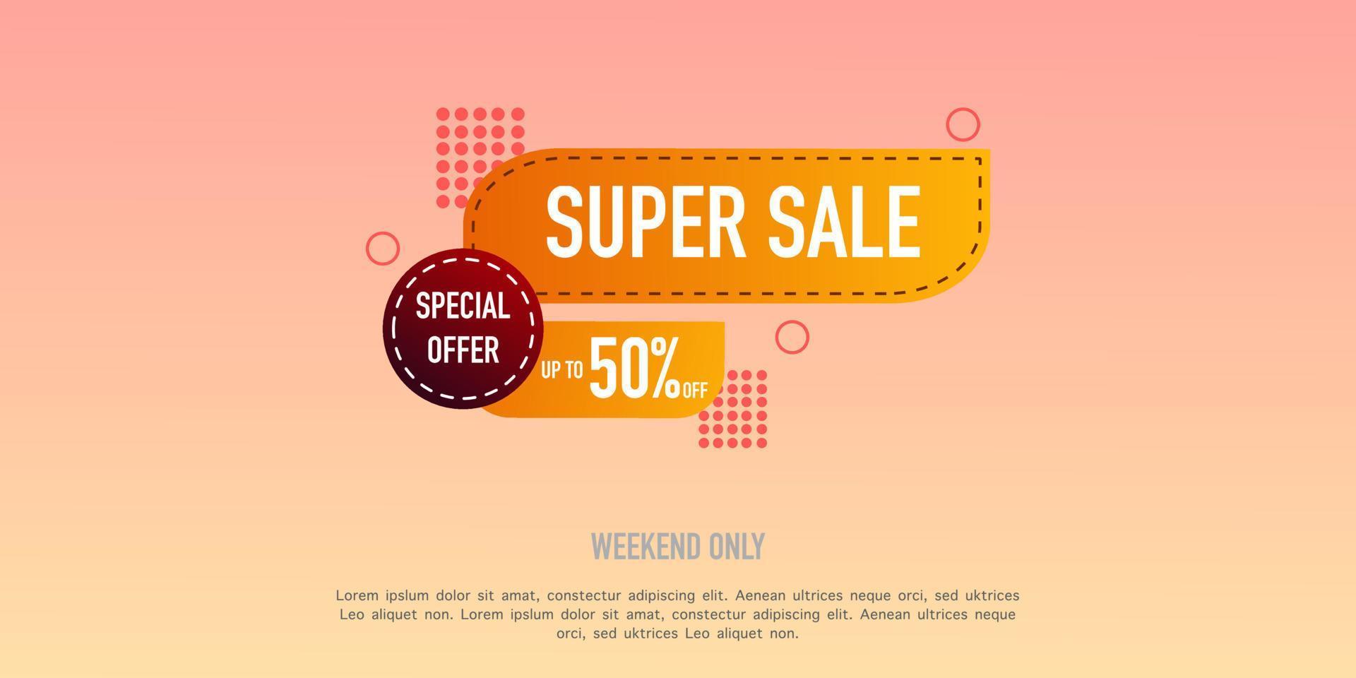 Big Promotion Super Sale Banner Vector Illustration. Discount Design For Newsletter, Poster And Web. special offer, hot sale, big sale, super sale, sale banner vector.