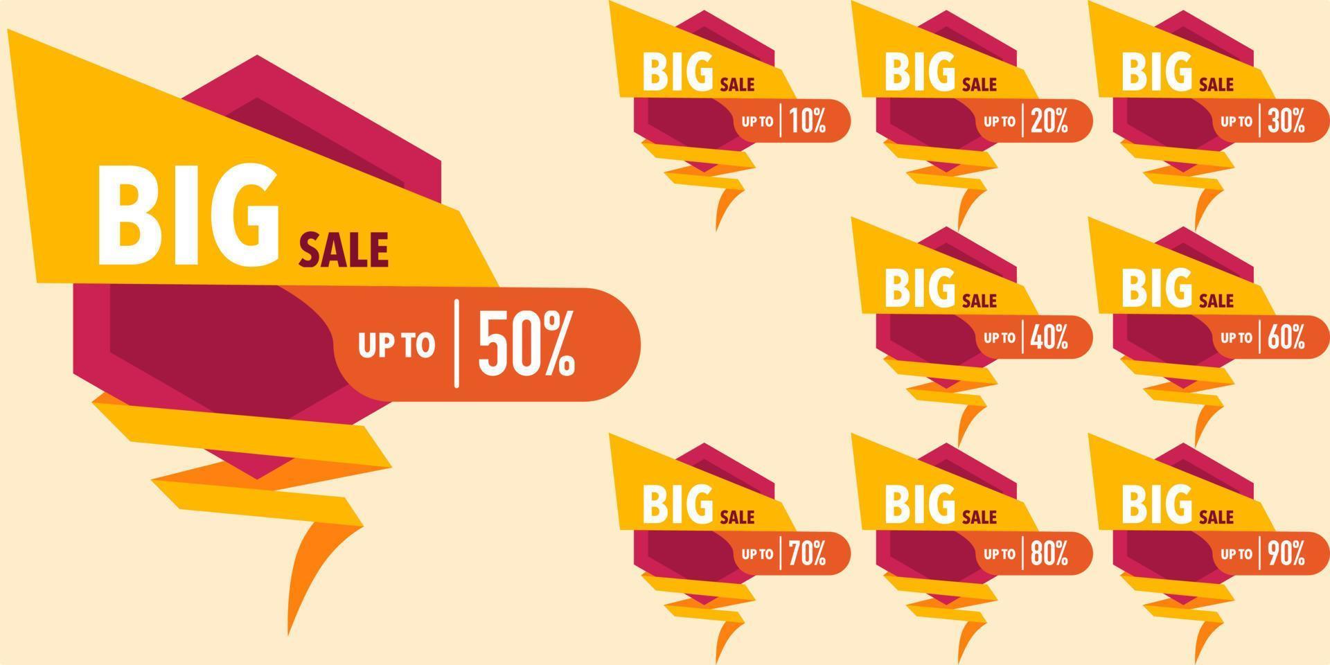 Big sale vector banner design Special special offer text. Layout banner template design for shopping discount promotion. Vector illustration.