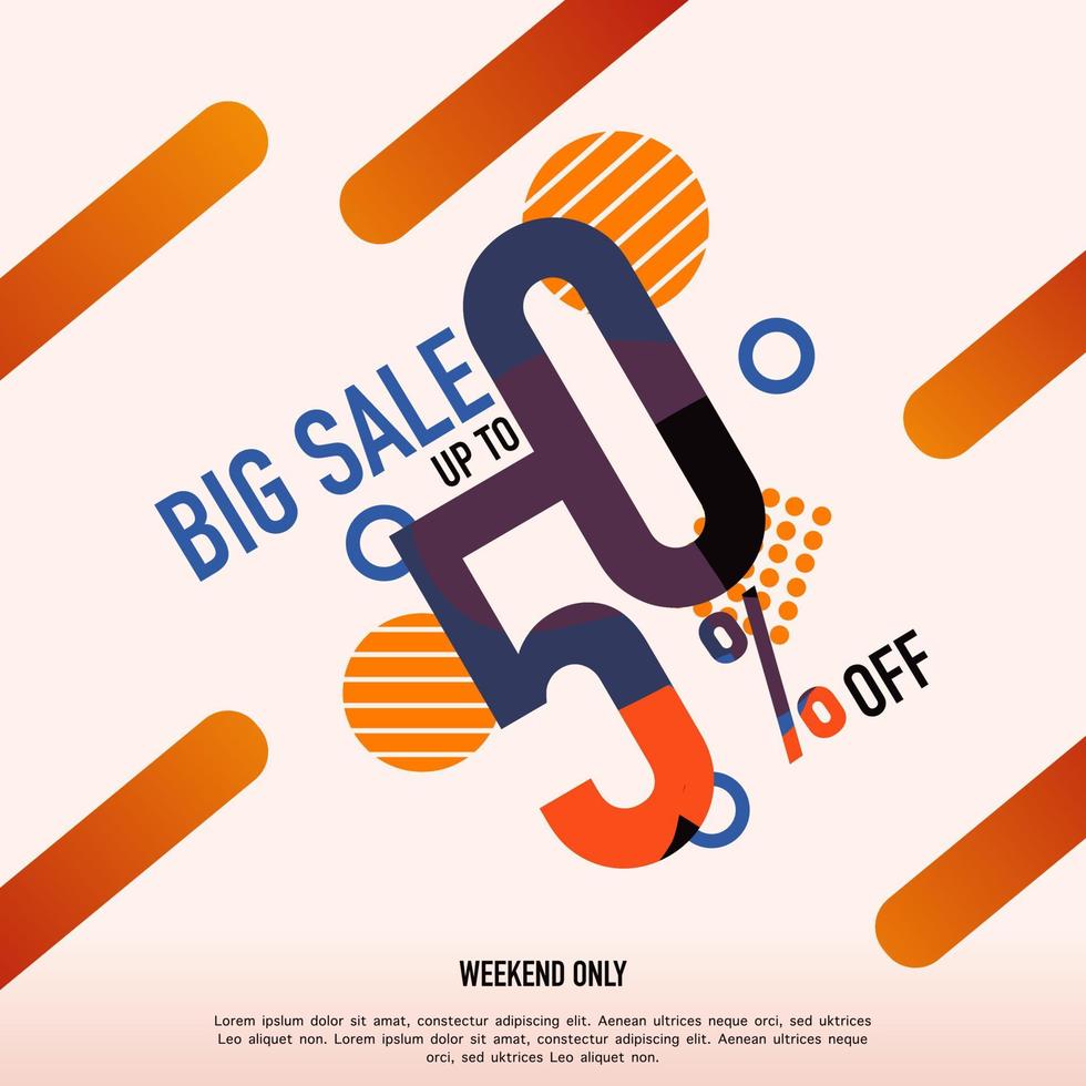 Big sale vector banner design Special special offer text. Layout banner template design for shopping discount promotion. Vector illustration.