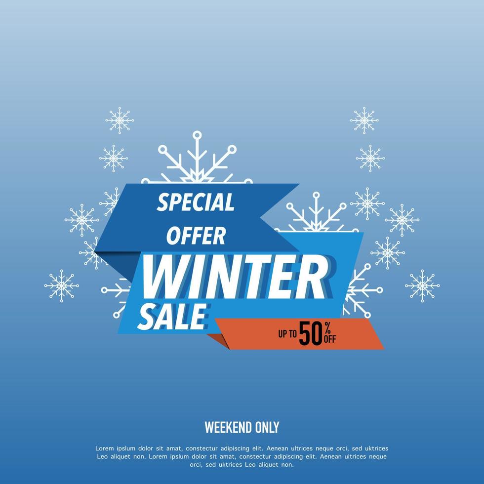 Winter sale banner template design, vector illustration design for advertisements, banners, flyers and flyers