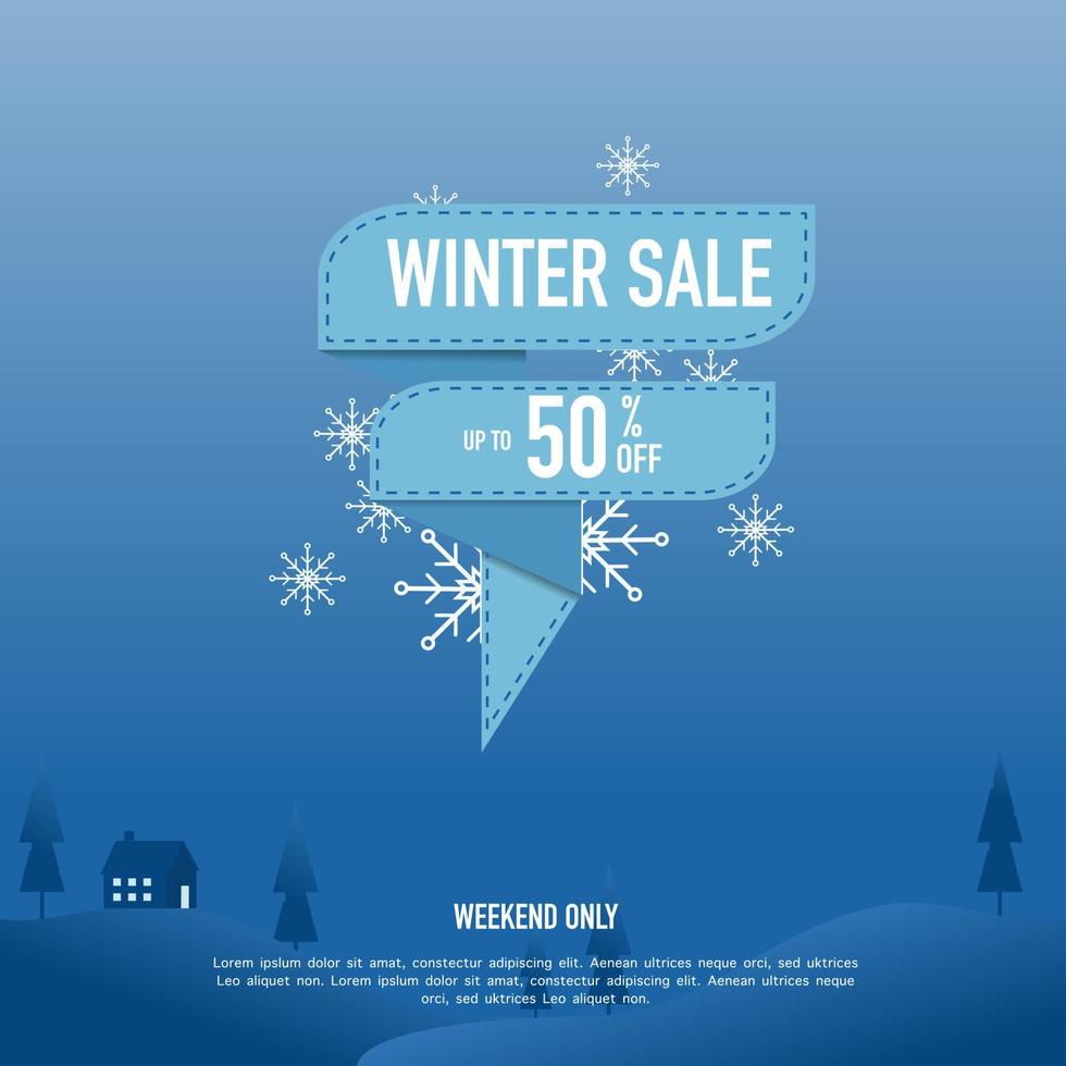 Winter sale banner template design, vector illustration design for advertisements, banners, flyers and flyers