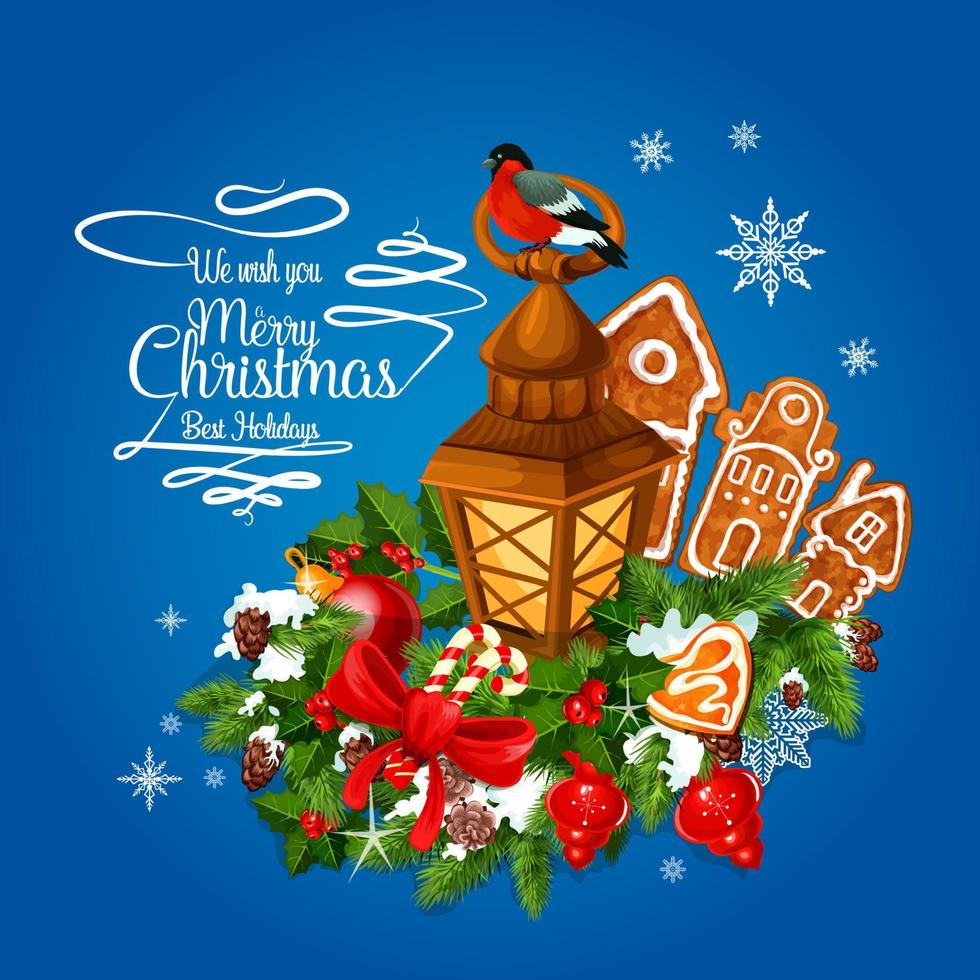 Merry Christmas decoration vector greeting card