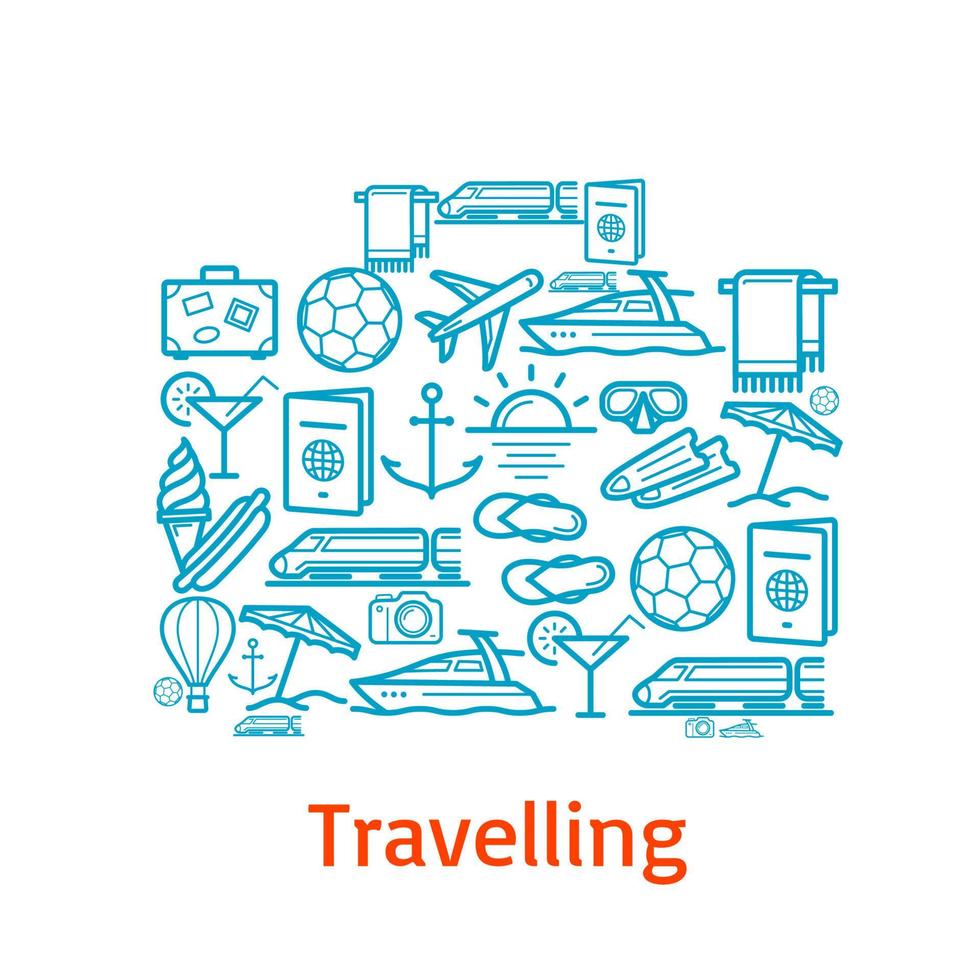 cartel de vector para viajes y vacaciones de verano