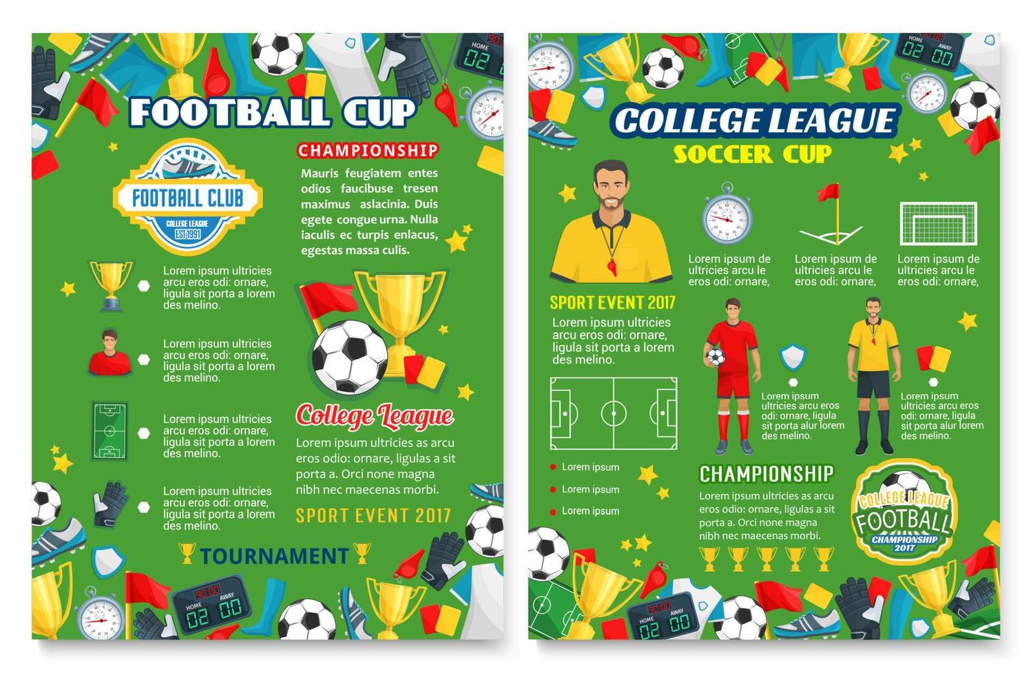cartel de deporte de fútbol con equipo de fútbol vector