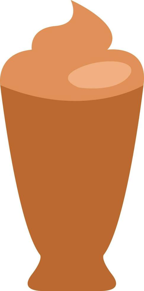 Creamy coffee, illustration, vector on a white background.