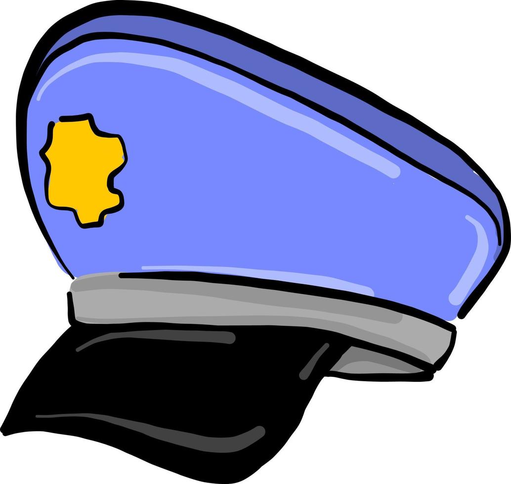 sombrero de policía, ilustración, vector sobre fondo blanco