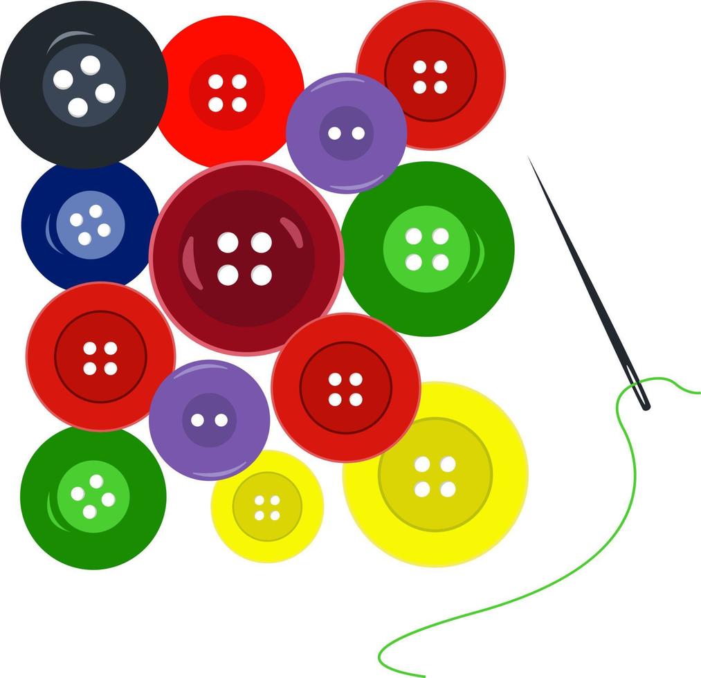 Shirt buttons, illustration, vector on white background
