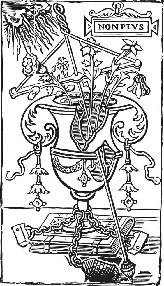 Le Pot-Casse is an engraving by Geoffroy Tory, vintage engraving. vector