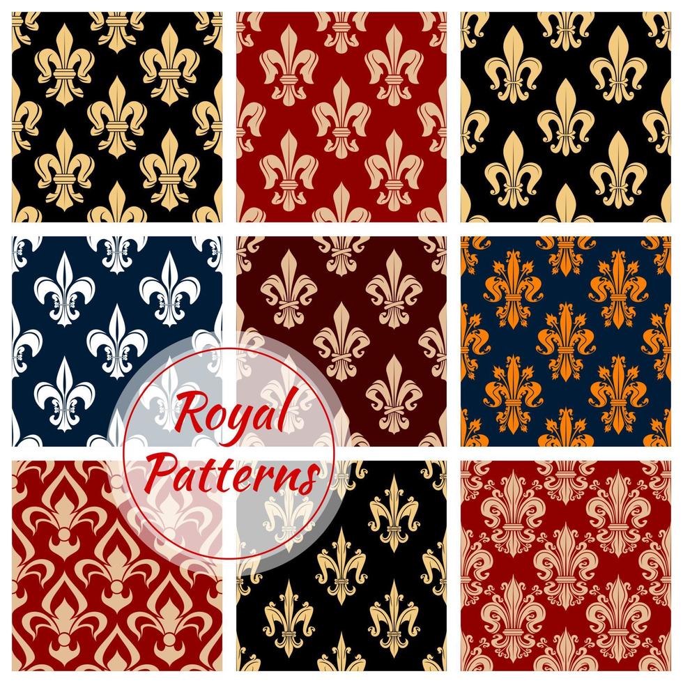 Fleur-de-lys french royal seamless pattern vector