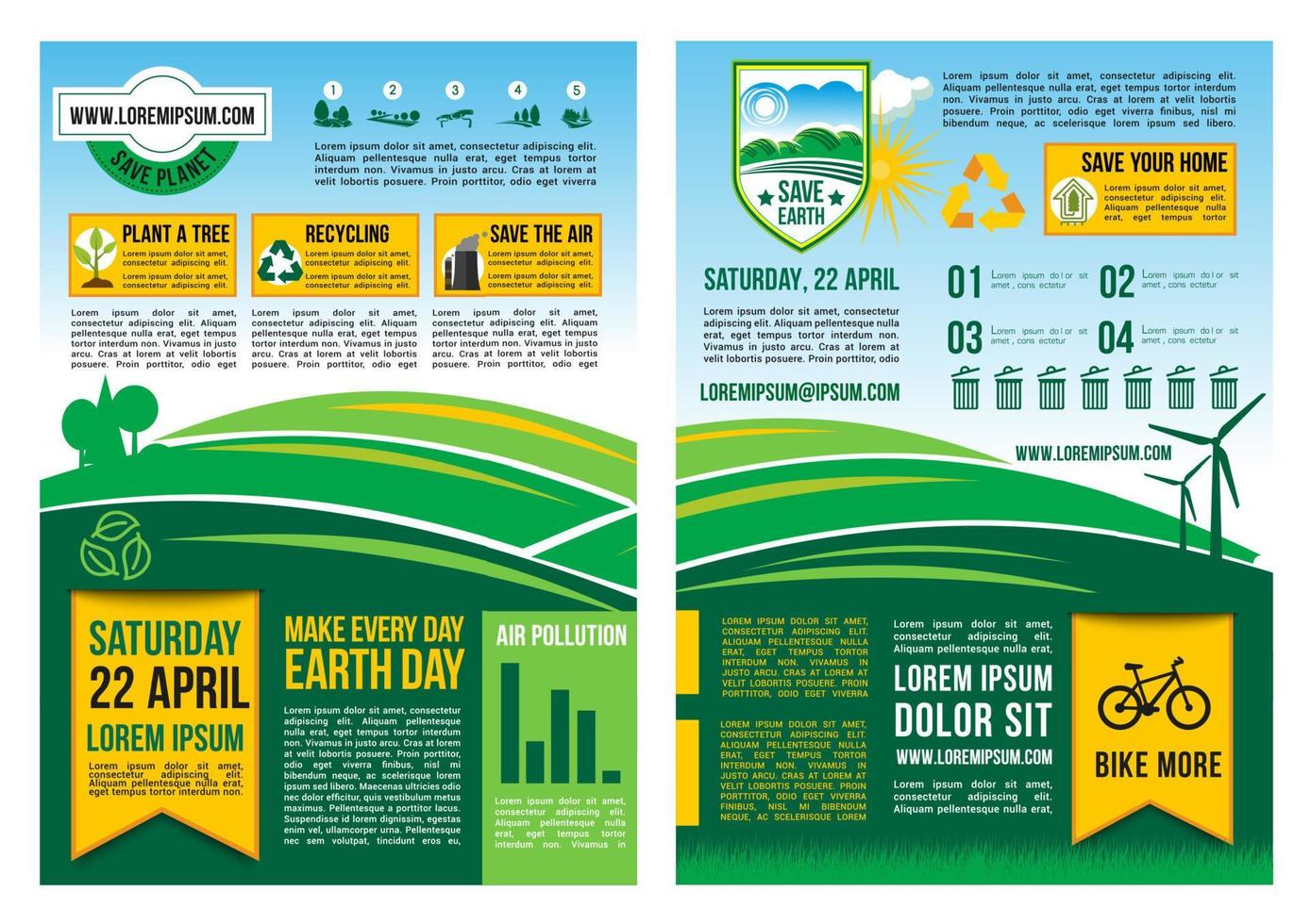 cartel de información del día de la tierra del vector o infografía