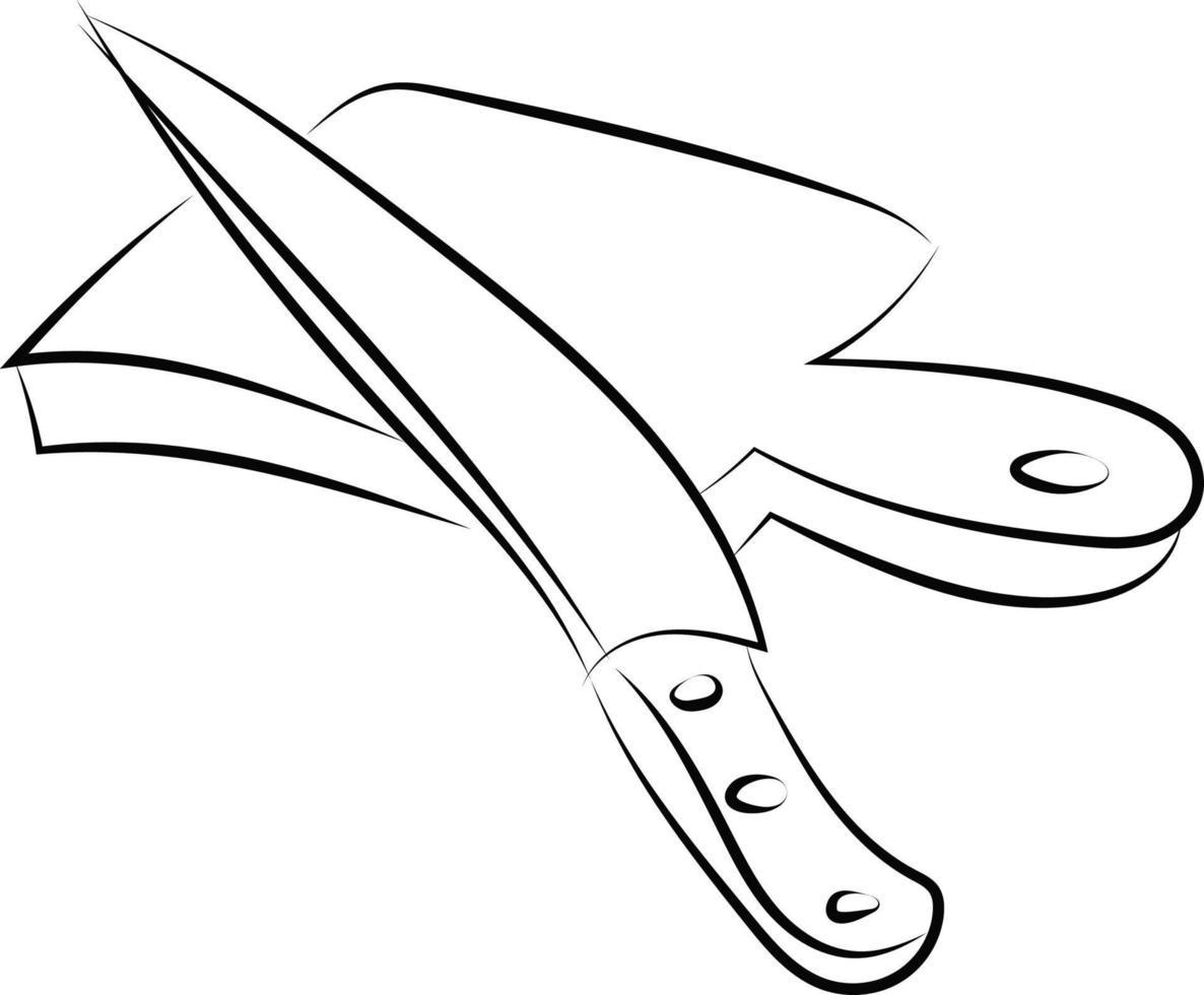 dibujo de cuchillo, ilustración, vector sobre fondo blanco.