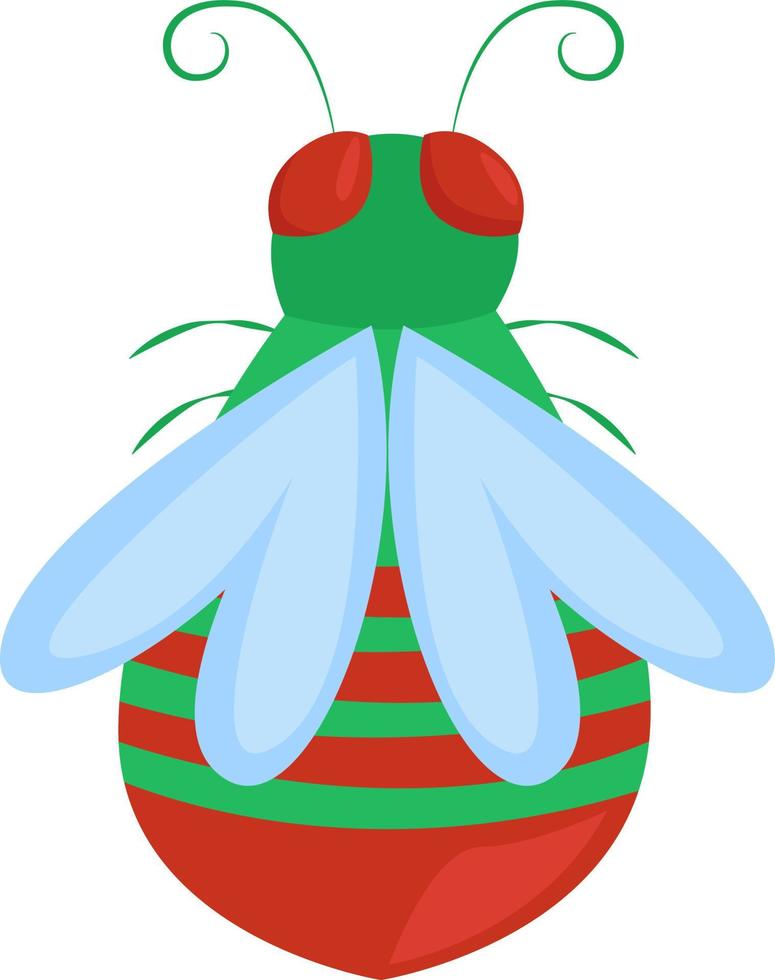 Stripped mosquito, illustration, vector on white background
