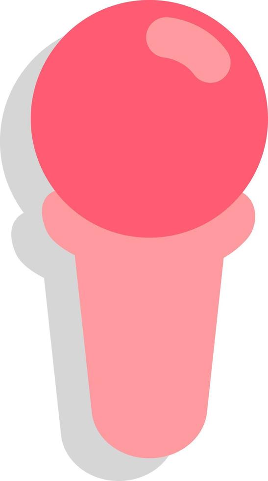 Pink microphone, icon illustration, vector on white background