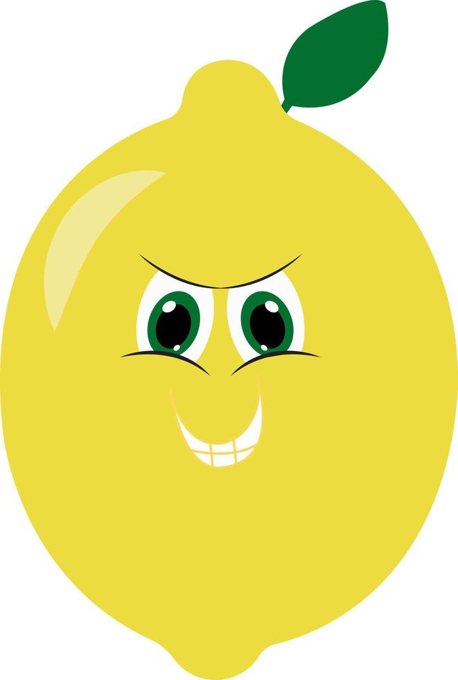 Angry lemon, illustration, vector on white background.