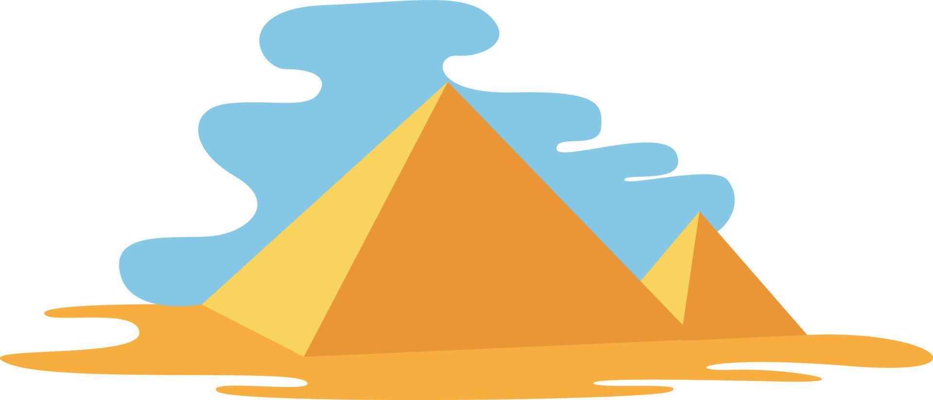 Pyramids, illustration, vector on white background.