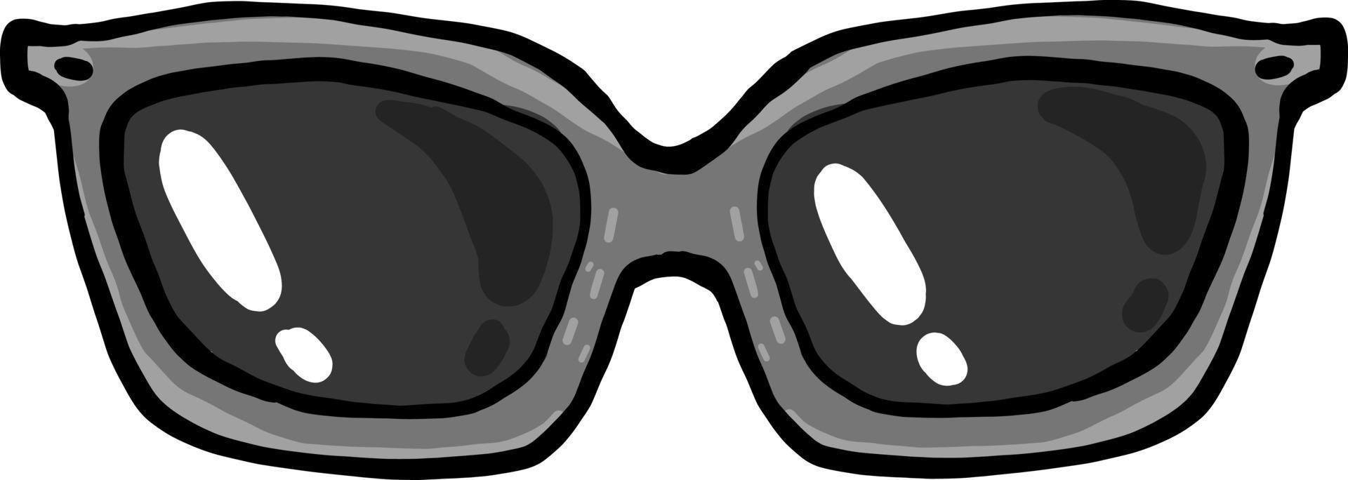 Grey sunglasses, illustration, vector on white background.