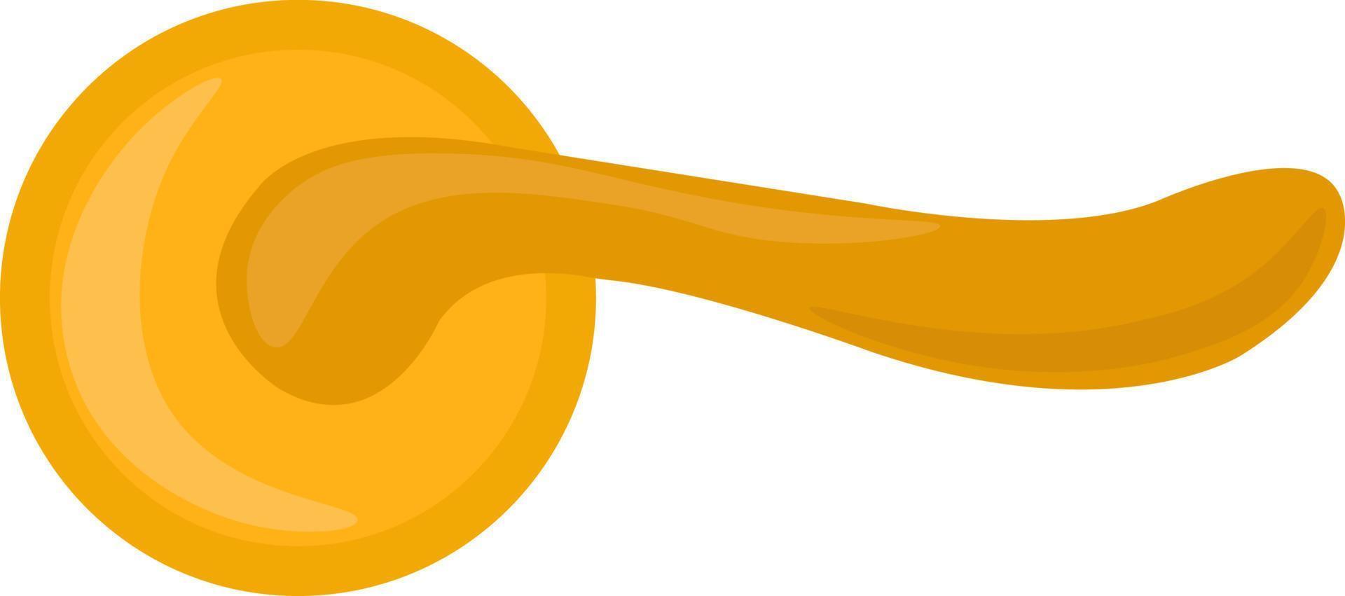 Golden handle, illustration, vector on white background.