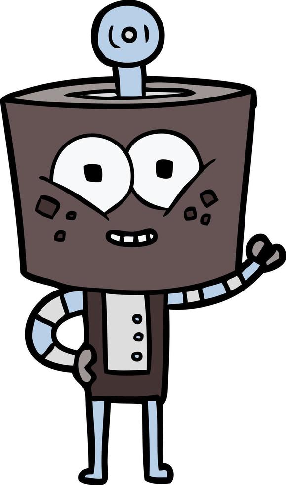 personaje de robot vectorial en estilo de dibujos animados vector