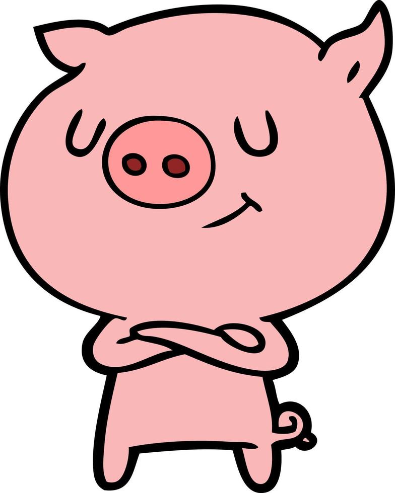 Vector pig character in cartoon style