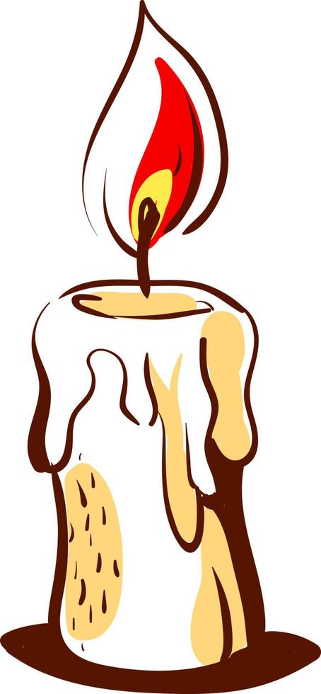 Decorative candle, illustration, vector on white background.