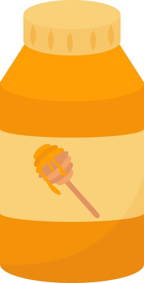 Honey jar, illustration, vector on white background.