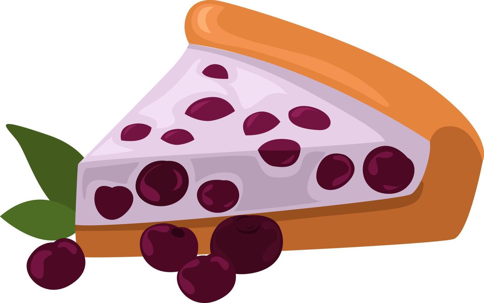 Blueberry pie, illustration, vector on white background.