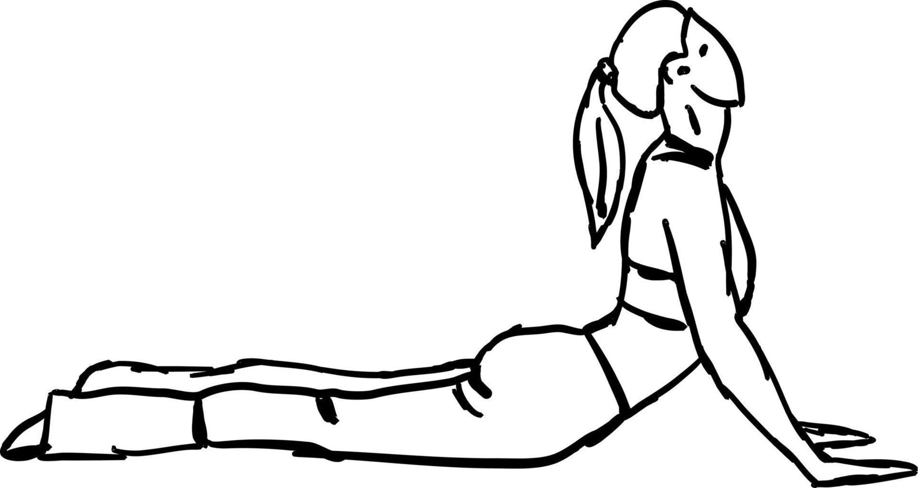 Yoga pose, illustration, vector on white background.