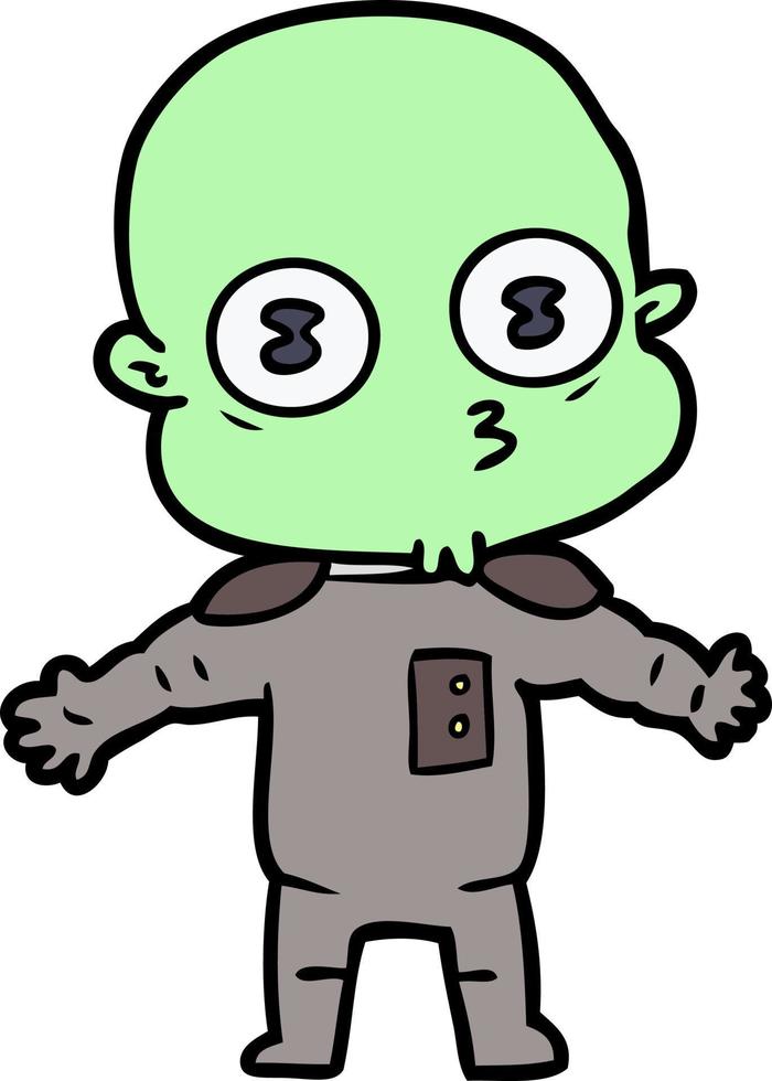 Vector alien character in cartoon style