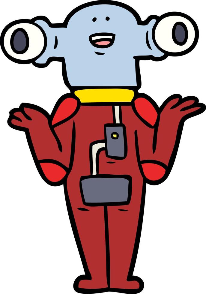 Vector alien character in cartoon style