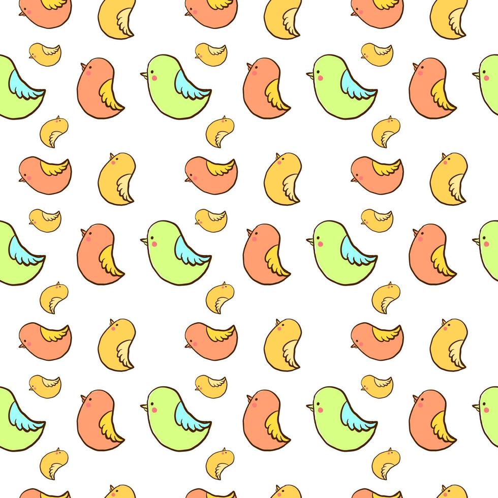 Birds wallpaper, illustration, vector on white background.
