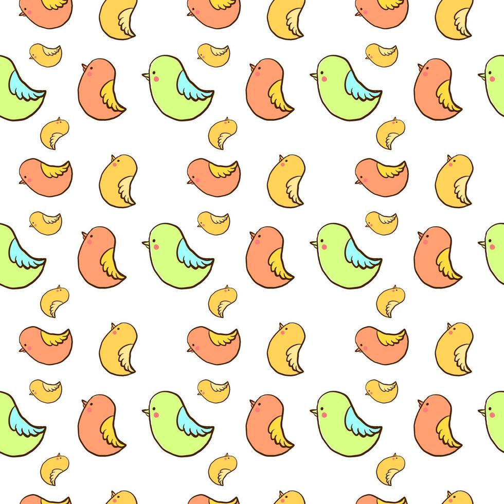 papel tapiz de aves, ilustración, vector sobre fondo blanco.