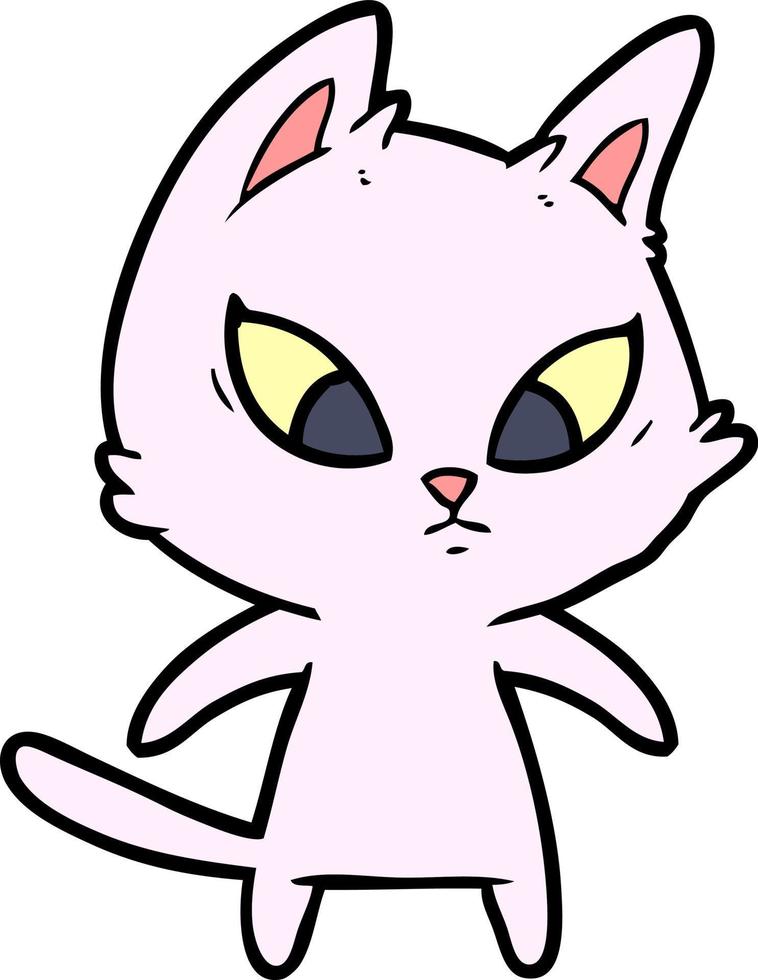 personaje de gato vectorial en estilo de dibujos animados vector