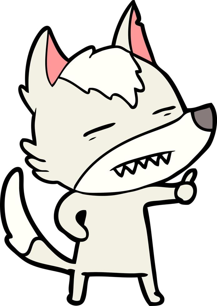 Vector wolf character in cartoon style