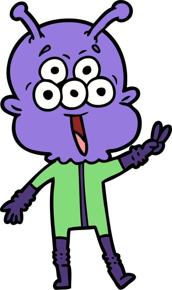 Vector alien character in cartoon style