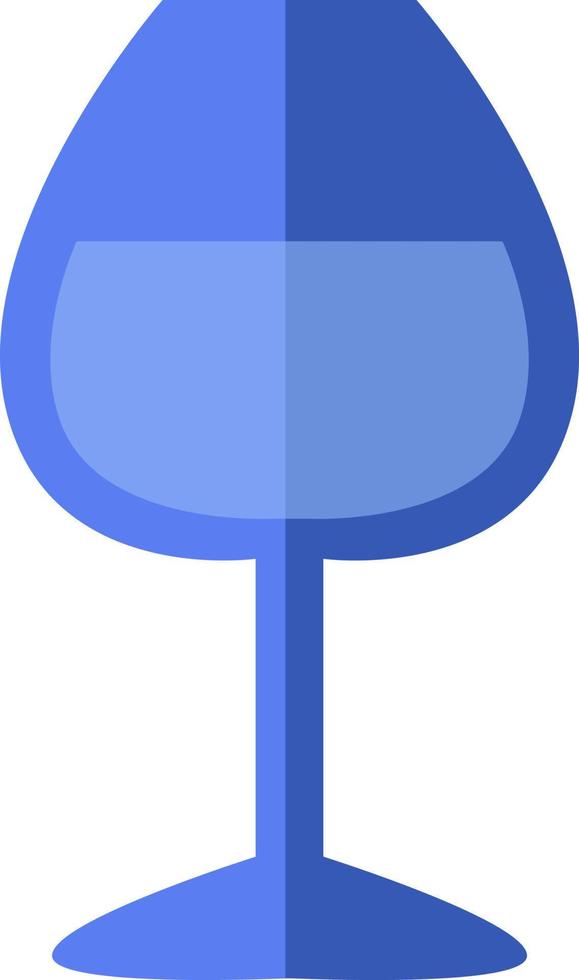 Blue wine glass, illustration, vector on a white background.