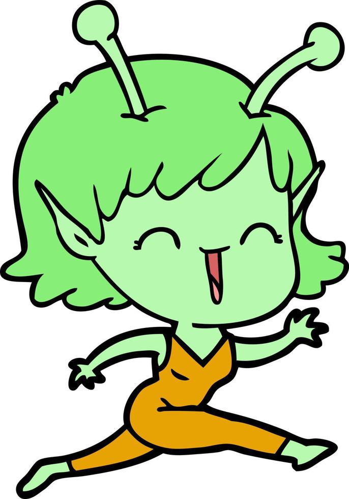 Vector alien character in cartoon style