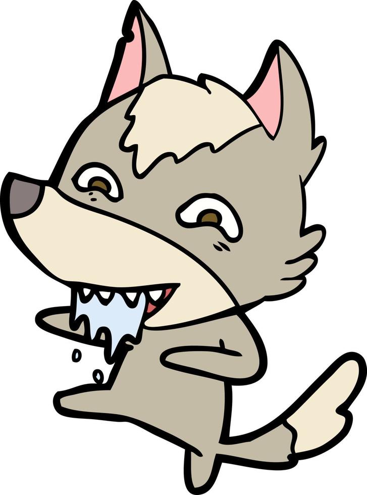 personaje de lobo vectorial en estilo de dibujos animados vector