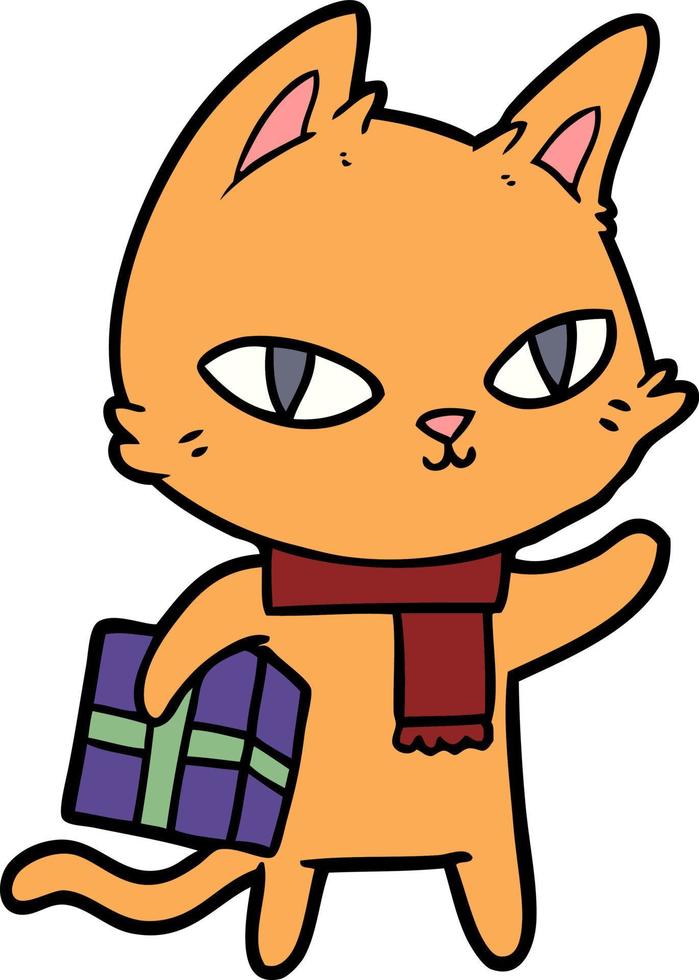 personaje de gato vectorial en estilo de dibujos animados vector
