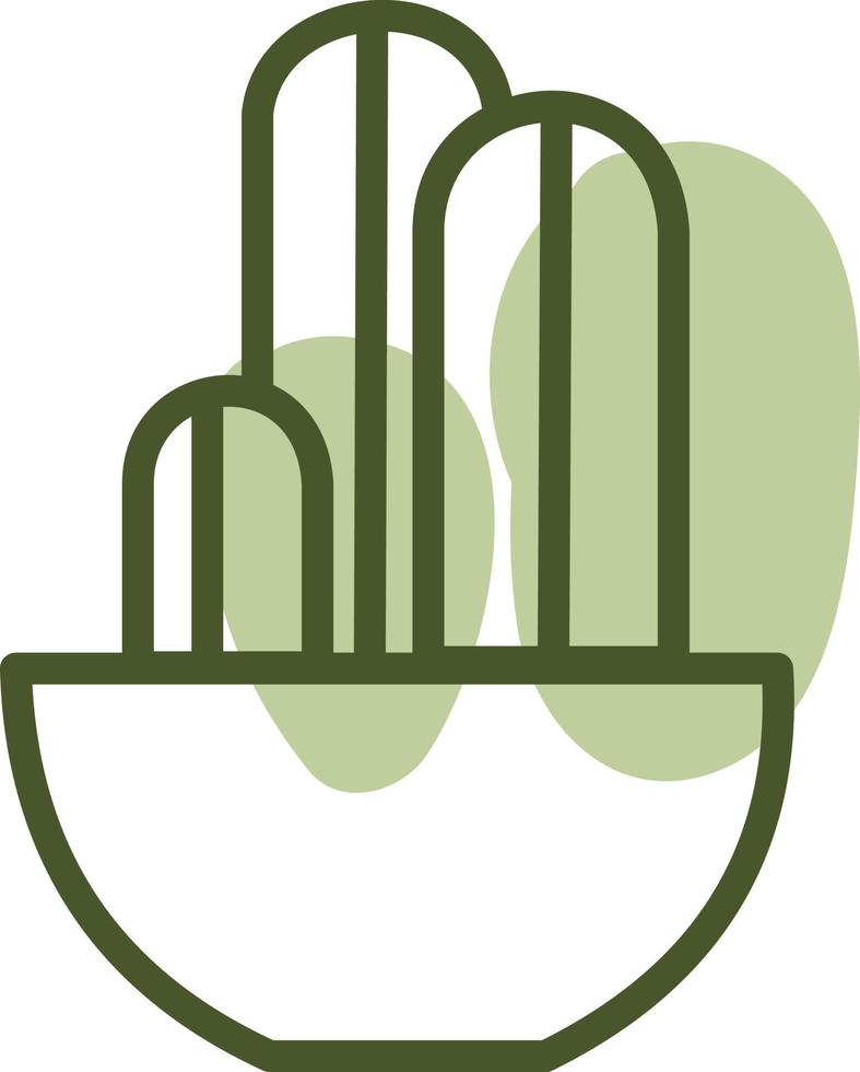 Decorative cactus in white pot, illustration, vector on a white background.