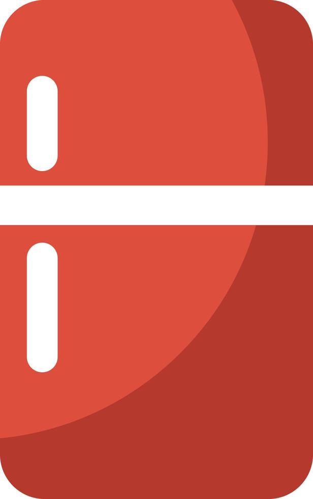 Red fridge, illustration, vector on a white background